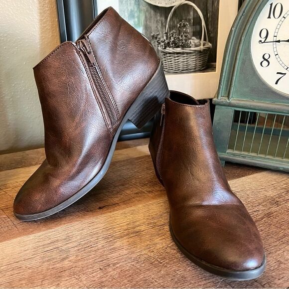 Daily Shoes brown faux Leather booties - Picture 4 of 8